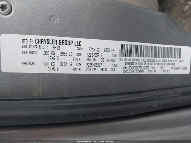 Aukcja sprzedaży 2014 Chrysler Town & Country Touring, vin: 2C4RC1BG7ER156676, numer aukcji: 46140609