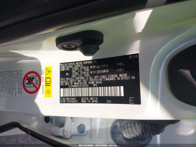 Aukcja sprzedaży 2018 Lexus Nx 300, vin: JTJYARBZ4J2102226, numer aukcji: 46140684