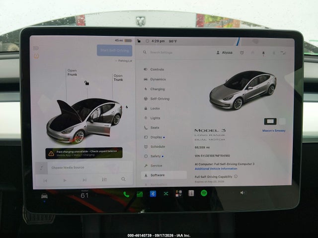 5YJ3E1EB7NF154180 Tesla Model 3 Long Range Dual Motor All-wheel Drive