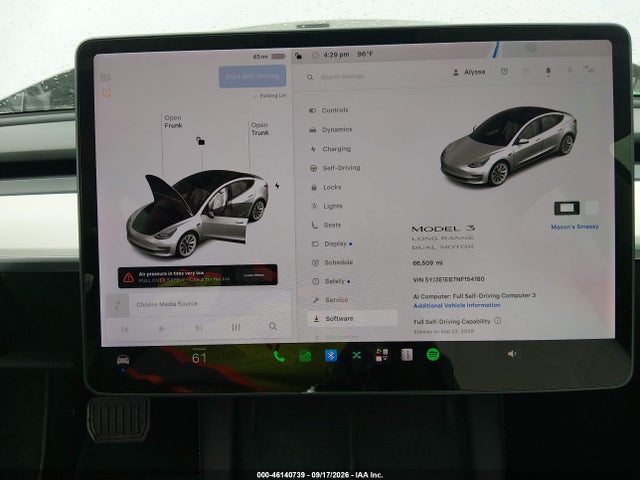5YJ3E1EB7NF154180 Tesla Model 3 Long Range Dual Motor All-wheel Drive