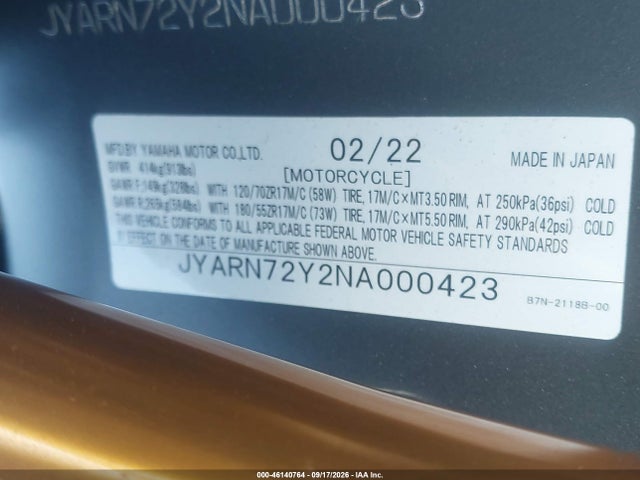 Yamaha Mt09 Dc 2022 JYARN72Y2NA000423 Image 10