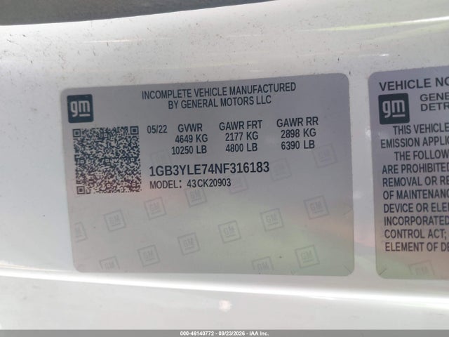 Aukcja sprzedaży 2022 Chevrolet Silverado 2500hd 4wd  Long Bed Wt, vin: 1GB3YLE74NF316183, numer aukcji: 46140772