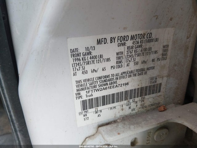 Продаж на аукціоні авто 2014 Ford F-250 Xl, vin: 1FT7W2A61EEA72198, номер лоту: 46140780