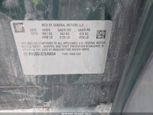 1G1PA5SG0E7246654 Chevrolet Cruze Ls Auto