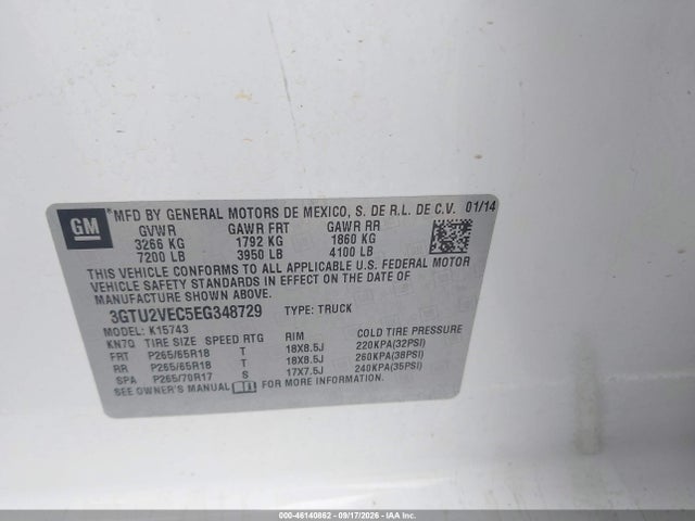 GMC Sierra 1500 Slt 2014 3GTU2VEC5EG348729 Image 9