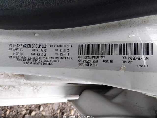 Продаж на аукціоні авто 2015 Chrysler 200 Limited, vin: 1C3CCCAB0FN597687, номер лоту: 46140904