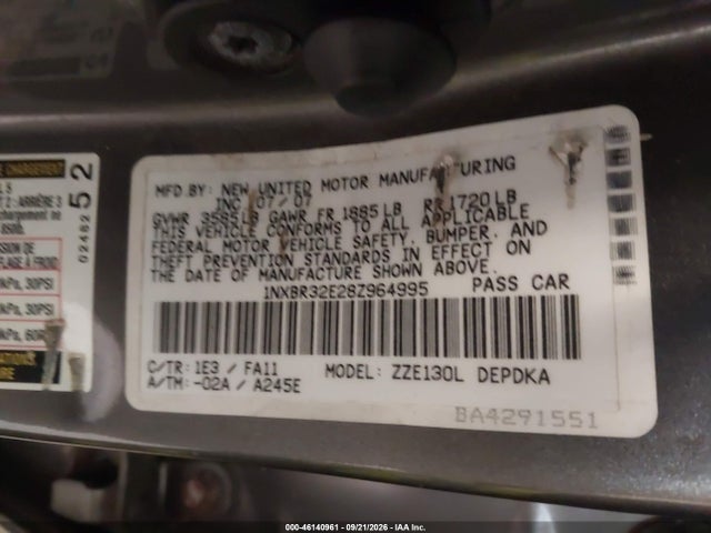 Aukcja sprzedaży 2008 Toyota Corolla Ce, vin: 1NXBR32E28Z964995, numer aukcji: 46140961