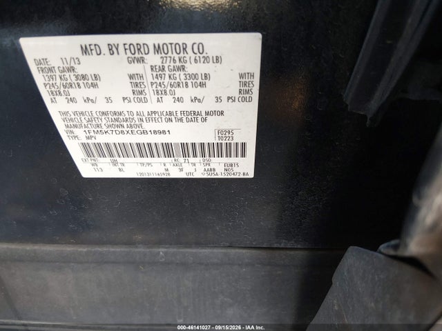 Ford EXPLORER XLT 2014 1FM5K7D8XEGB18981 Image 9