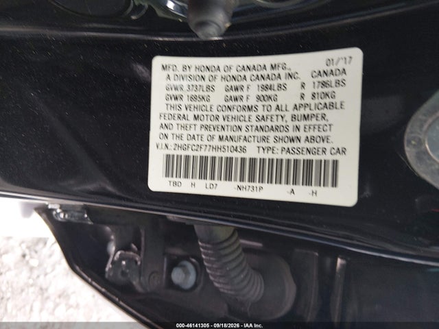 Honda CIVIC EX 2017 2HGFC2F77HH510436 Image 9