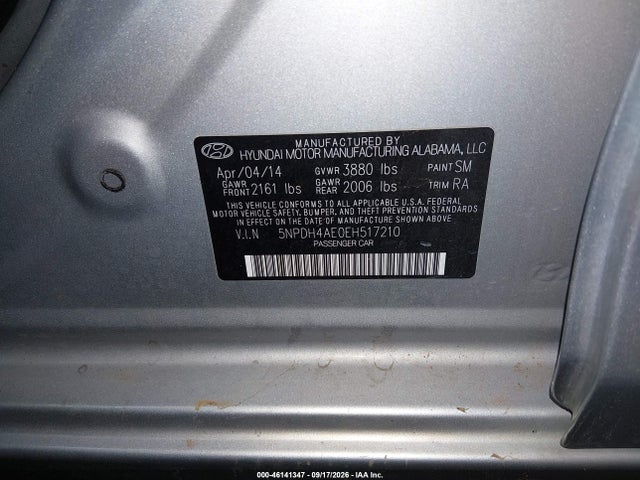 Hyundai ELANTRA SE 2014 5NPDH4AE0EH517210 Image 9