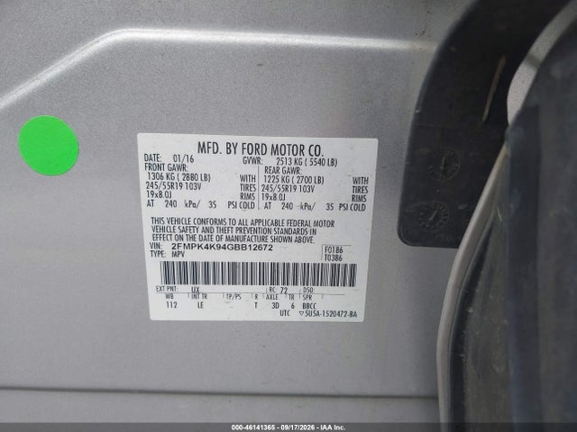 Ford Edge Titanium 2016 2FMPK4K94GBB12672 Image 9