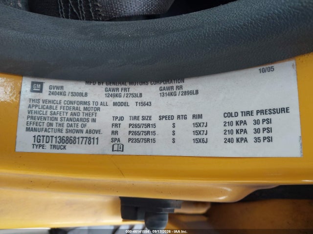 Продажа на аукционе авто 2006 Gmc Canyon Sle2, vin: 1GTDT136868177811, номер лота: 46141554