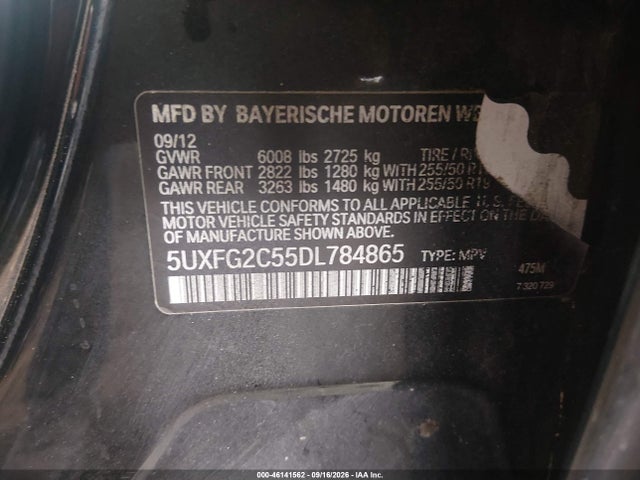 2013 Bmw X6 Xdrive35i მანქანა იყიდება აუქციონზე, vin: 5UXFG2C55DL784865, აუქციონის ნომერი: 46141562