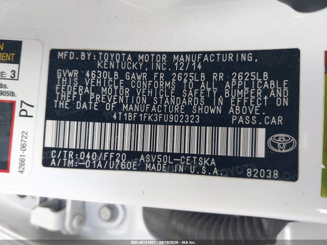 Toyota CAMRY SE 2015 4T1BF1FK3FU902323 Image 9