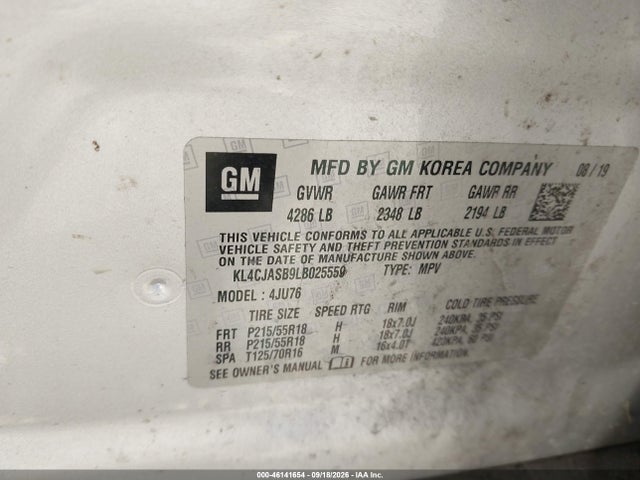 46141654 :رقم المزاد ، KL4CJASB9LB025559 vin ، 2020 Buick Encore Fwd Preferred مزاد بيع
