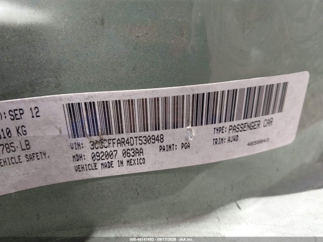 46141693 :رقم المزاد ، 3C3CFFAR4DT530948 vin ، 2013 Fiat 500 Pop مزاد بيع