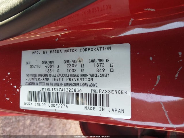 Aukcja sprzedaży 2010 Mazda Mazda3 S Sport, vin: JM1BL1S57A1325836, numer aukcji: 46141736