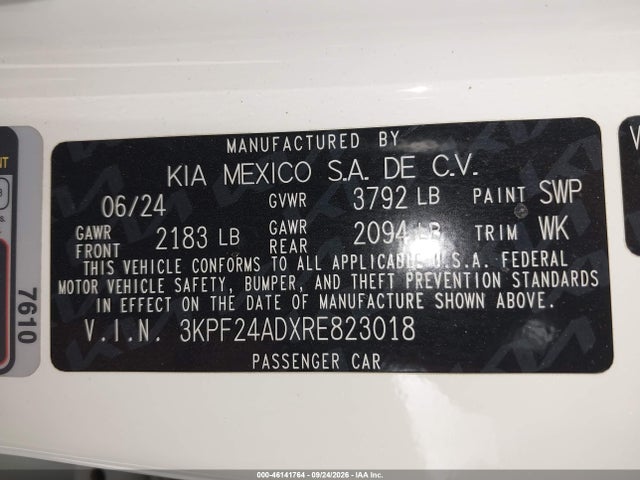 KIA Forte Lxs 2024 3KPF24ADXRE823018 Image 9