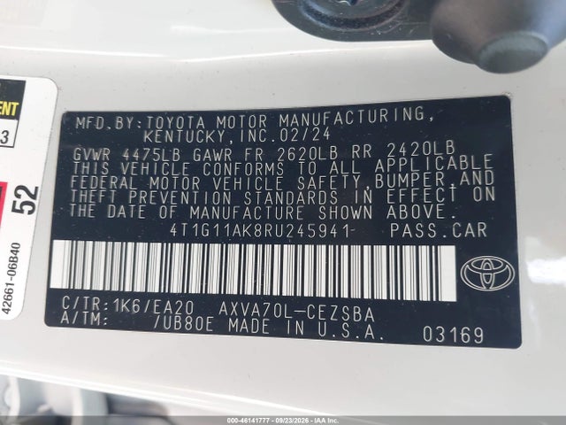 4T1G11AK8RU245941 Toyota CAMRY SE