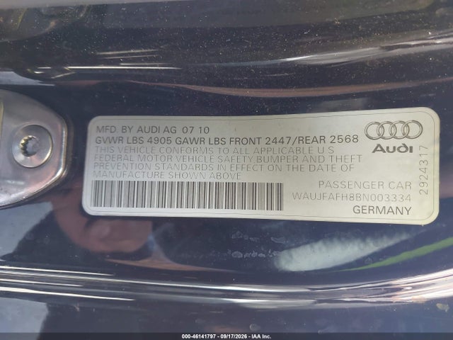 Продажа на аукционе авто 2011 Audi A5 2.0t Premium, vin: WAUJFAFH8BN003334, номер лота: 46141797