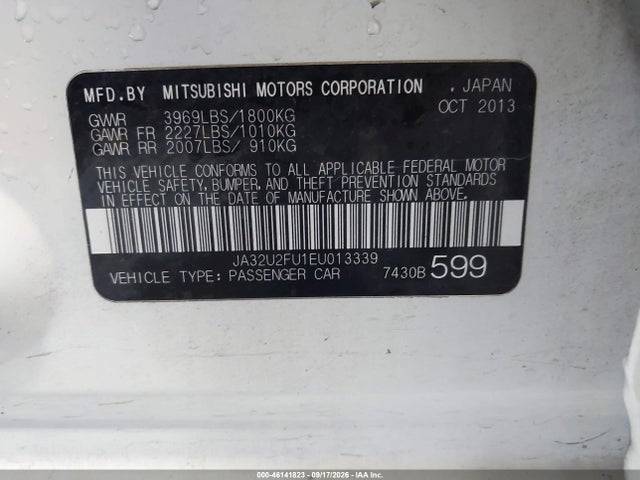 Продаж на аукціоні авто 2014 Mitsubishi Lancer Es, vin: JA32U2FU1EU013339, номер лоту: 46141823