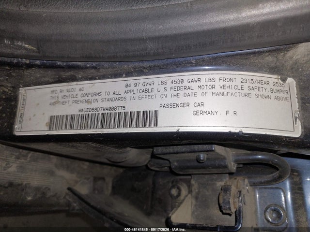 Продажа на аукционе авто 1998 Audi A4 2.8, vin: WAUED68D7WA000775, номер лота: 46141845