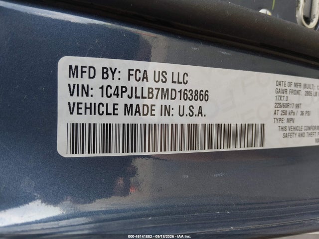 2021 Jeep Cherokee Latitude Plus Fwd მანქანა იყიდება აუქციონზე, vin: 1C4PJLLB7MD163866, აუქციონის ნომერი: 46141882