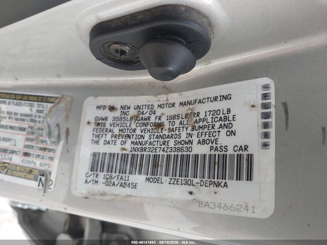 Продаж на аукціоні авто 2004 Toyota Corolla Le, vin: 1NXBR32E74Z338630, номер лоту: 46141893