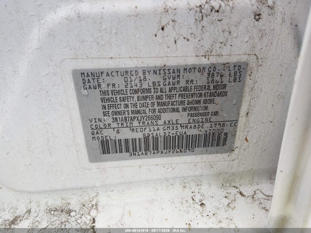 Nissan SENTRA SV 2018 3N1AB7APXJY266090 Image 9