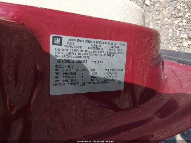 Aukcja sprzedaży 2007 Cadillac Escalade Ext Standard, vin: 3GYFK62837G150954, numer aukcji: 46142011
