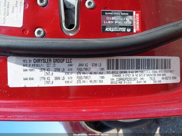 46142054 :رقم المزاد ، 1C6RR6GP5DS513071 vin ، 2013 Ram 1500 Slt مزاد بيع