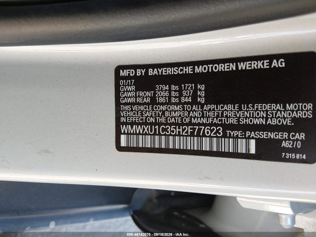 Mini Hardtop Cooper 2017 WMWXU1C35H2F77623 Image 9