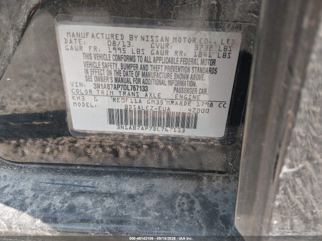 Продаж на аукціоні авто 2013 Nissan Sentra S, vin: 3N1AB7AP7DL767133, номер лоту: 46142106