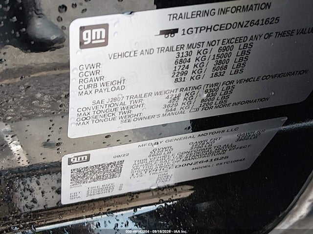 Продажа на аукционе авто 2022 Gmc Sierra 1500 2wd  Short Box Elevation, vin: 1GTPHCED0NZ641625, номер лота: 46142204