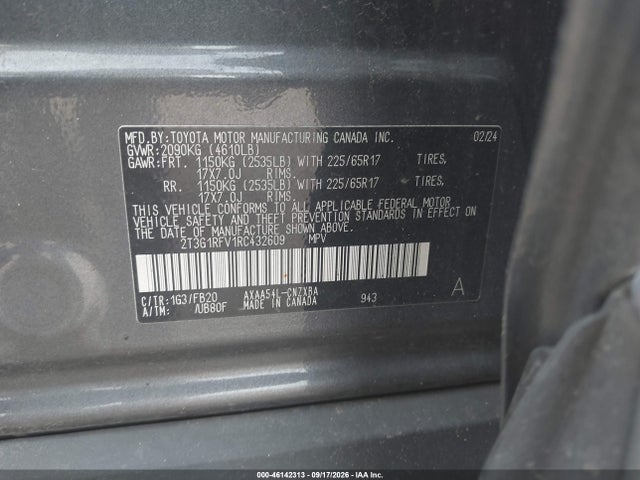 Продаж на аукціоні авто 2024 Toyota Rav4 Le, vin: 2T3G1RFV1RC432609, номер лоту: 46142313
