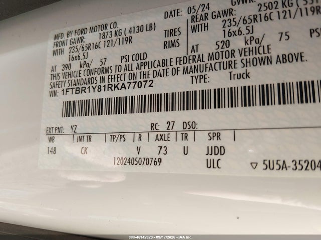 Ford Transit-250 2024 1FTBR1Y81RKA77072 Image 9