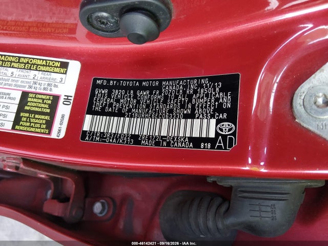 46142421 :رقم المزاد ، 2T1BURHE6EC063330 vin ، 2014 Toyota Corolla S Plus مزاد بيع
