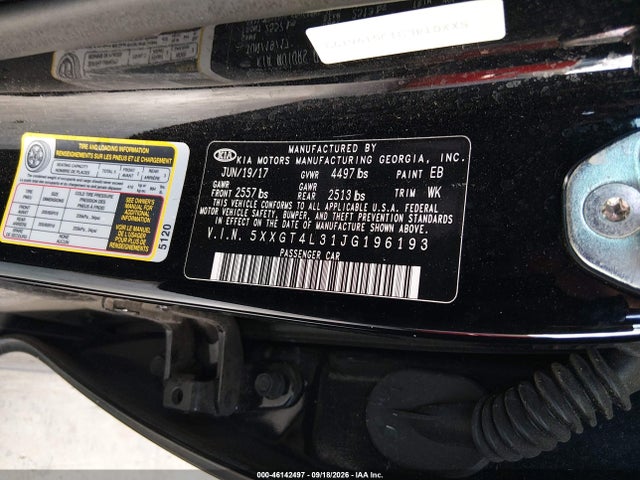 Auction sale of the 2018 Kia Optima Lx, vin: 5XXGT4L31JG196193, lot number: 46142497