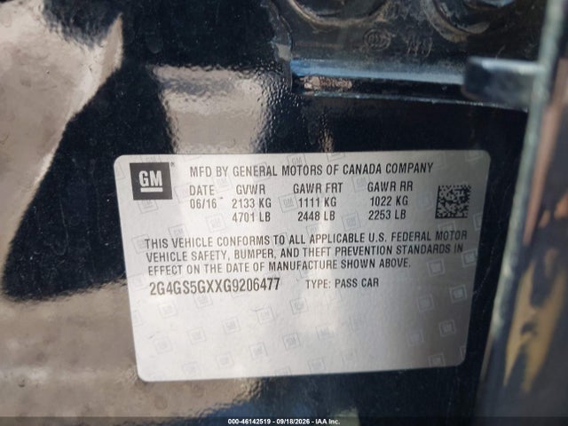 Продажа на аукционе авто 2016 Buick Regal Turbo Premium Ii, vin: 2G4GS5GXXG9206477, номер лота: 46142519