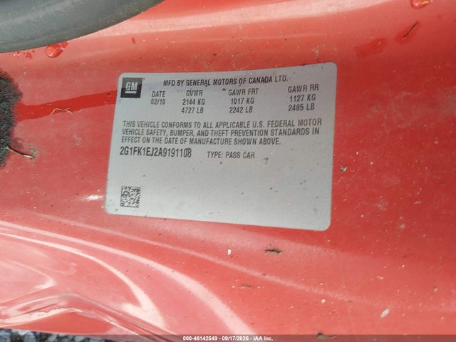 Продажа на аукционе авто 2010 Chevrolet Camaro 2ss, vin: 2G1FK1EJ2A9191108, номер лота: 46142549