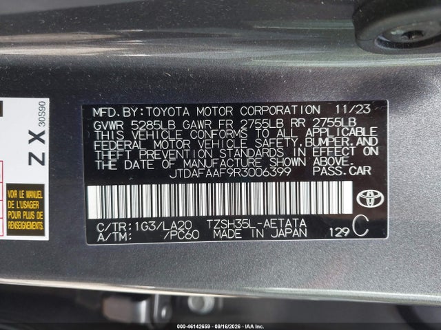 Aukcja sprzedaży 2024 Toyota Crown Platinum, vin: JTDAFAAF9R3006399, numer aukcji: 46142659