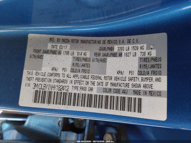 Aukcja sprzedaży 2017 Toyota Yaris Ia, vin: 3MYDLBYVXHY182412, numer aukcji: 46142694