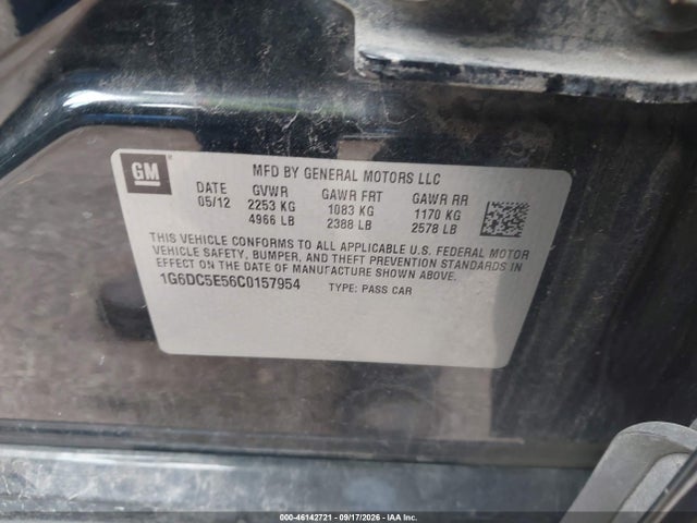Продаж на аукціоні авто 2012 Cadillac Cts Standard, vin: 1G6DC5E56C0157954, номер лоту: 46142721