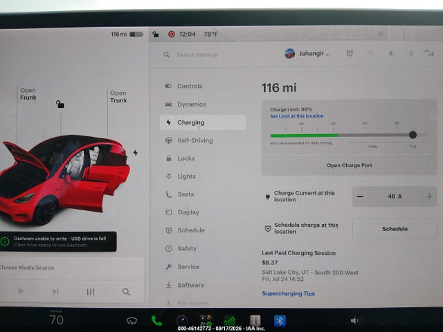 Aukcja sprzedaży 2021 Tesla Model Y Long Range Dual Motor All-wheel Drive, vin: 5YJYGDEE0MF085035, numer aukcji: 46142773