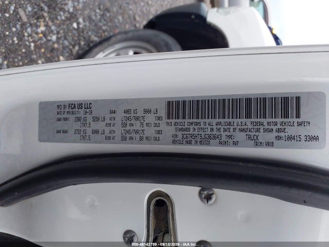 46142799 :رقم المزاد ، 3C6TR5HT9JG363643 vin ، 2018 Ram 2500 Tradesman  4x4 8' Box مزاد بيع
