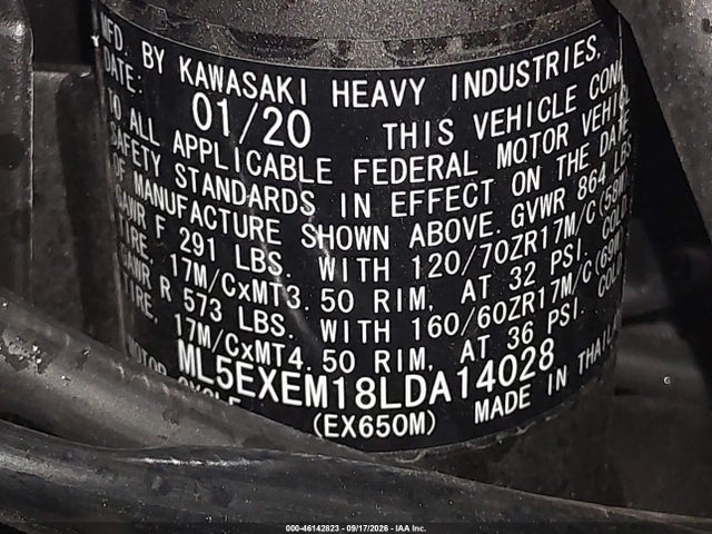 Kawasaki Ex650 M 2020 ML5EXEM18LDA14028 Image 10