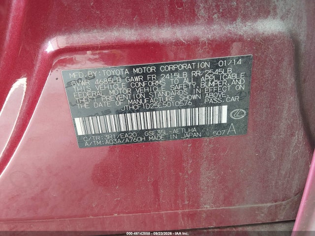 Продаж на аукціоні авто 2014 Lexus Is 250, vin: JTHCF1D25E5010576, номер лоту: 46142858