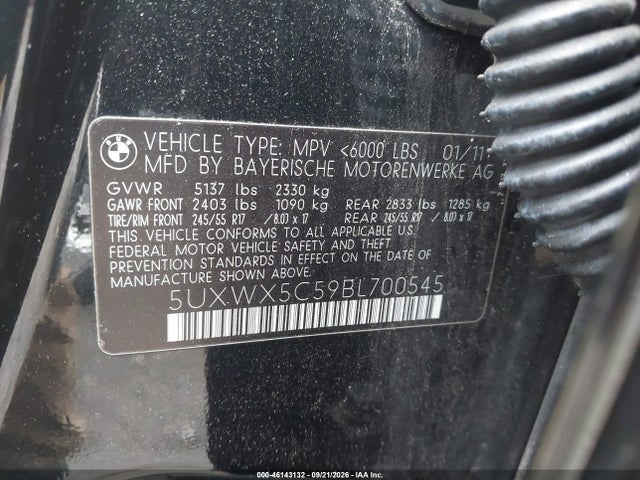 Aukcja sprzedaży 2011 Bmw X3 Xdrive28i, vin: 5UXWX5C59BL700545, numer aukcji: 46143132