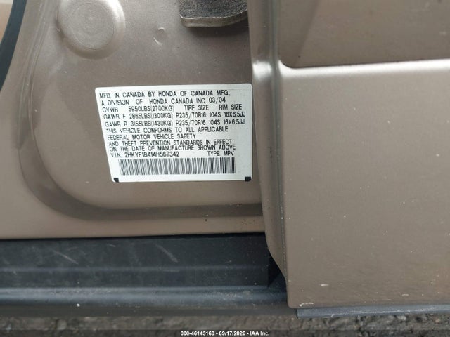 Продажа на аукционе авто 2004 Honda Pilot Ex, vin: 2HKYF18414H567342, номер лота: 46143160