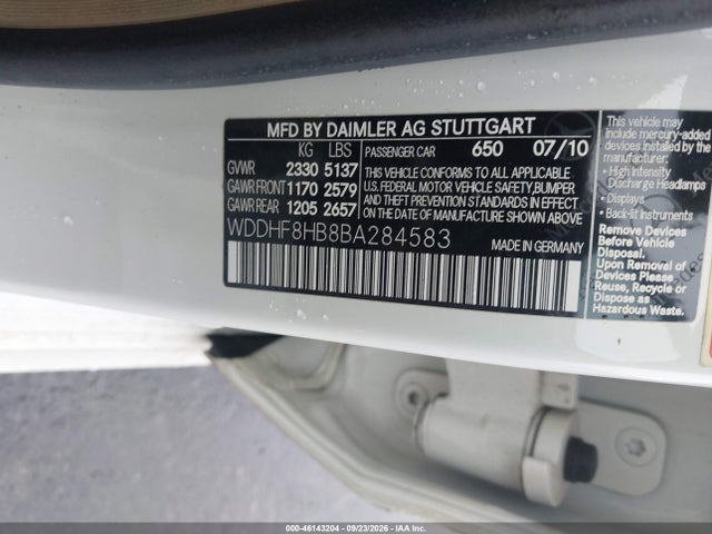Продажа на аукционе авто 2011 Mercedes-benz E 350 4matic, vin: WDDHF8HB8BA284583, номер лота: 46143204
